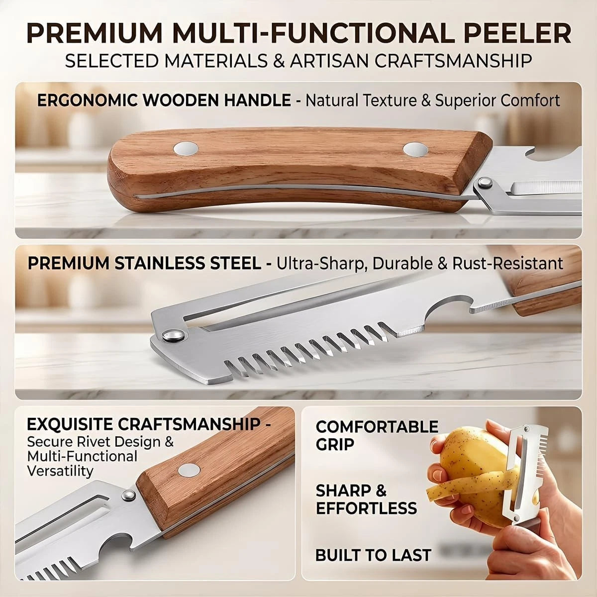 Multi-functional Vegetable Peeler with Bottle Opener
