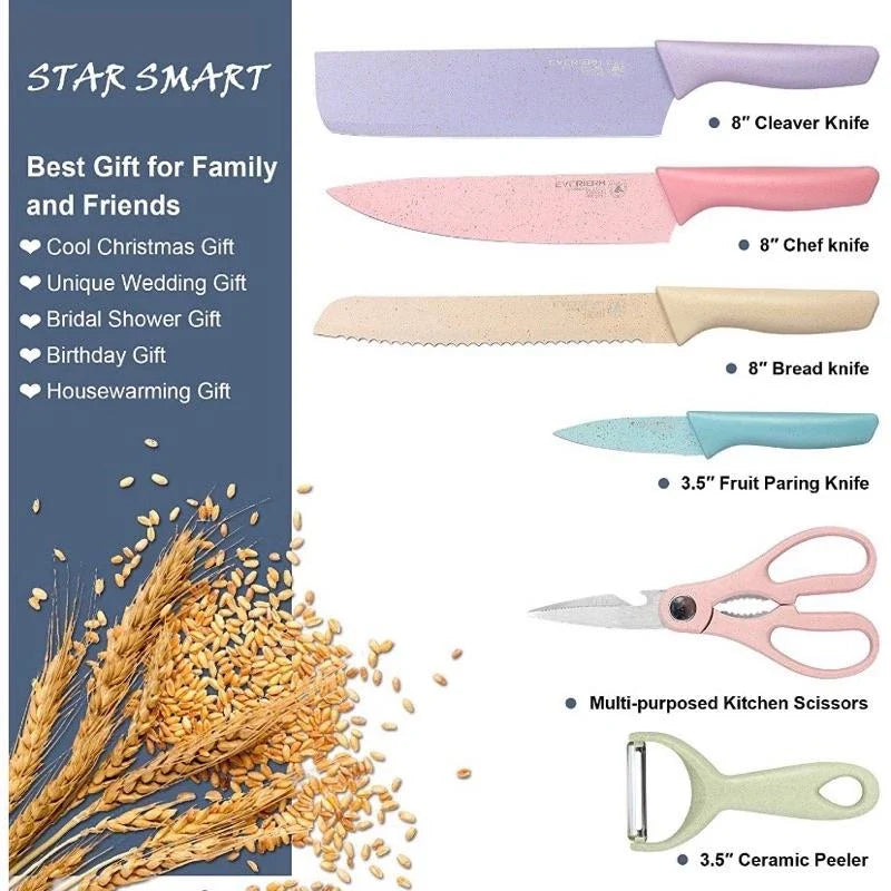6 Pieces Kitchen Knife Set