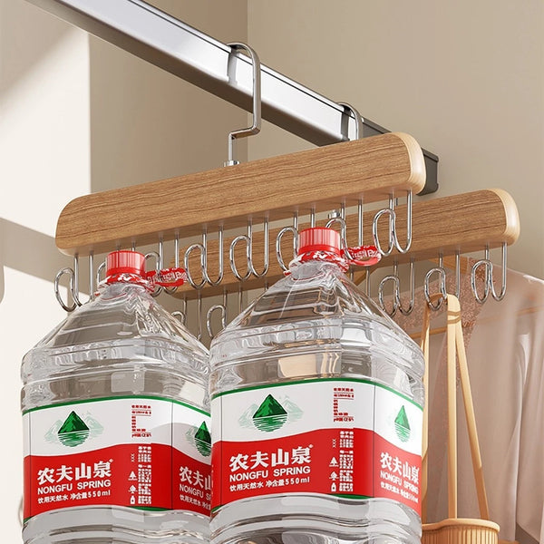 8 Hooks Non-Slip Solid Wood Hanger