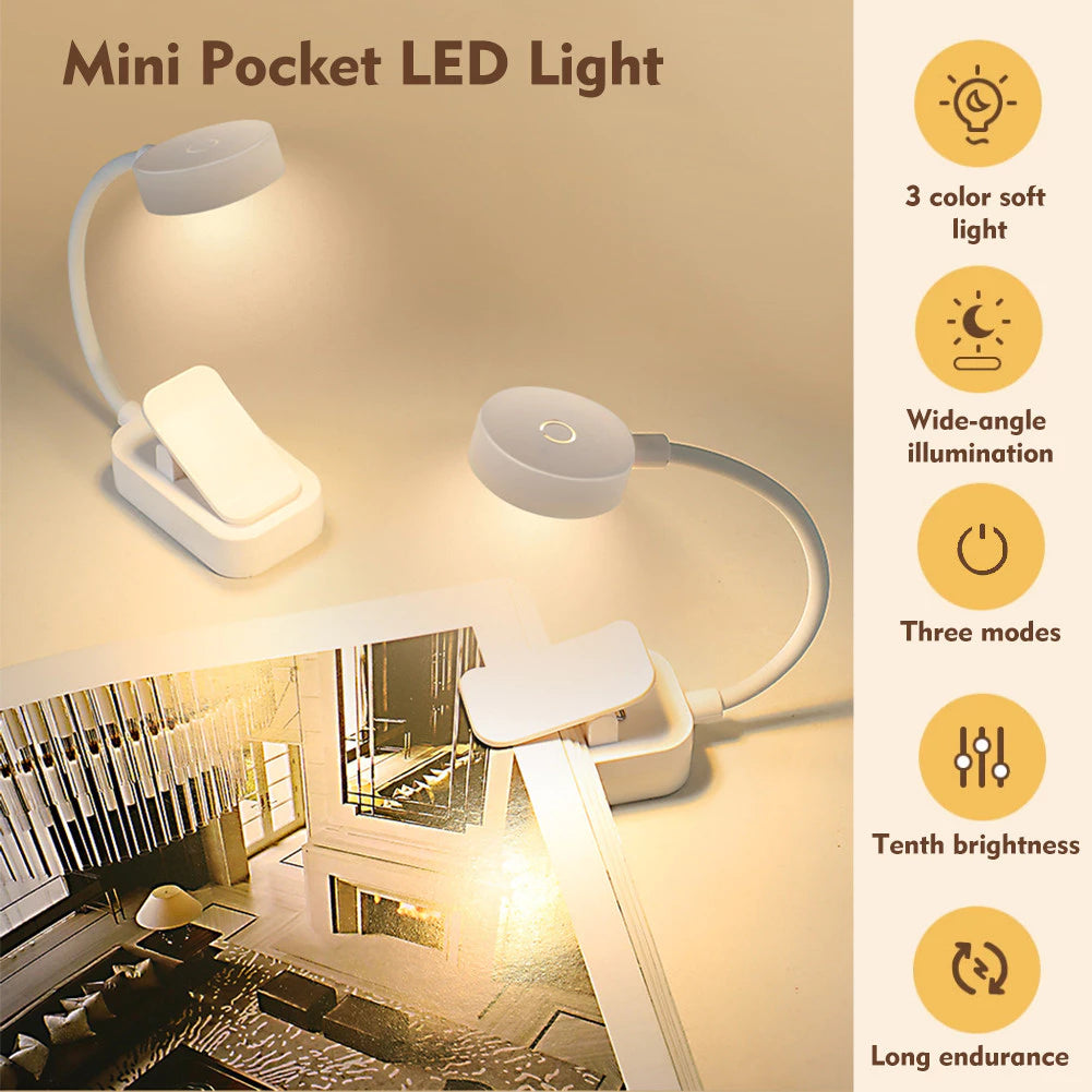 Mini LED Clip On Book Light
