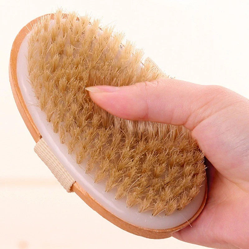 Long Wooden Handle Body Dry Brush
