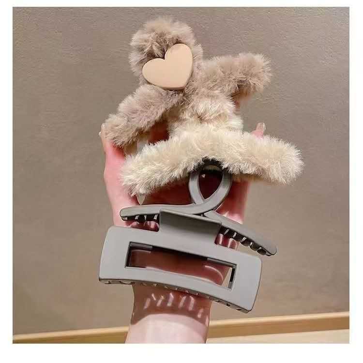 9Pcs/Set Winter Plush Large Claw Clip