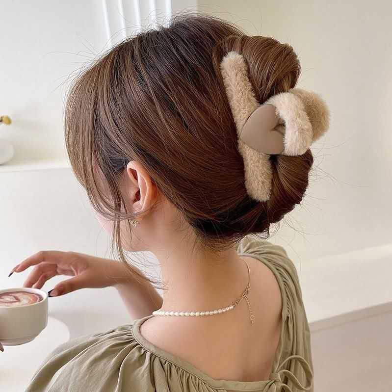 9Pcs/Set Winter Plush Large Claw Clip