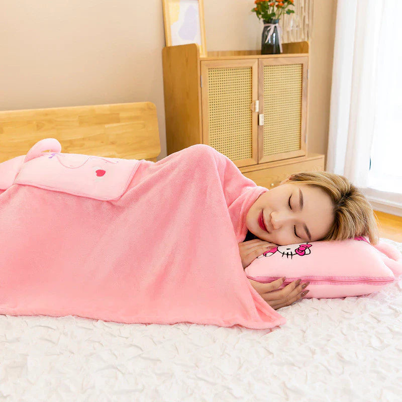 2-in-1 Cartoon Pillow Blanket