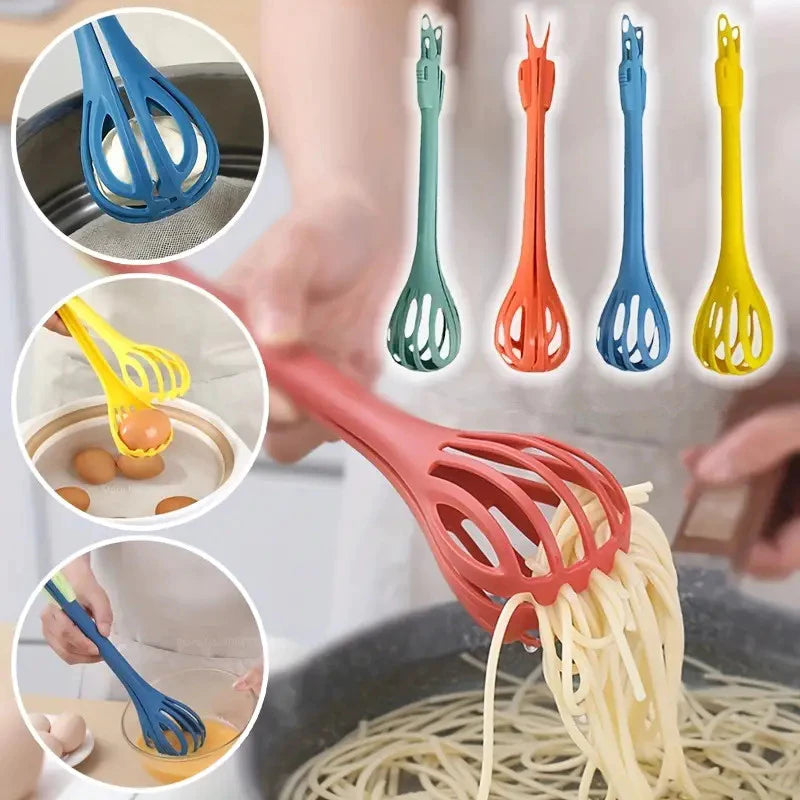 Multifunctional Whisk and Tong Kitchen Tool