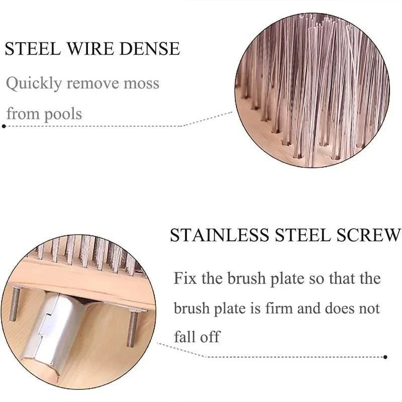 Stiff Bristle Floor Brush with Wood Handle