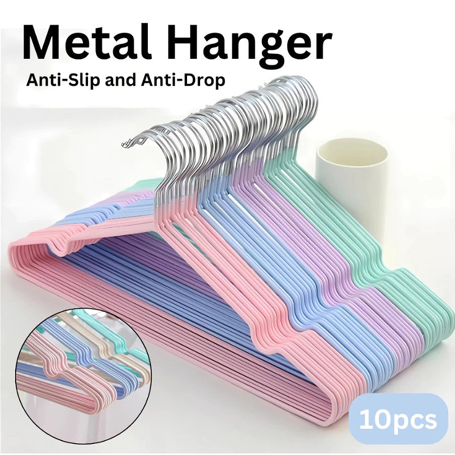 10pcs/Set Stainless Steel Non-slip Clothes Hanger