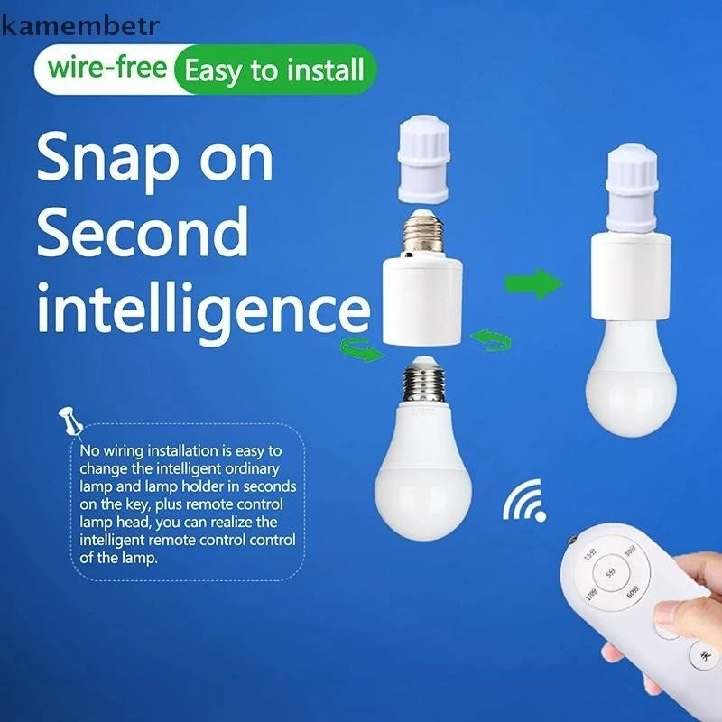 E27 Smart Light Bulb Socket with Remote Control