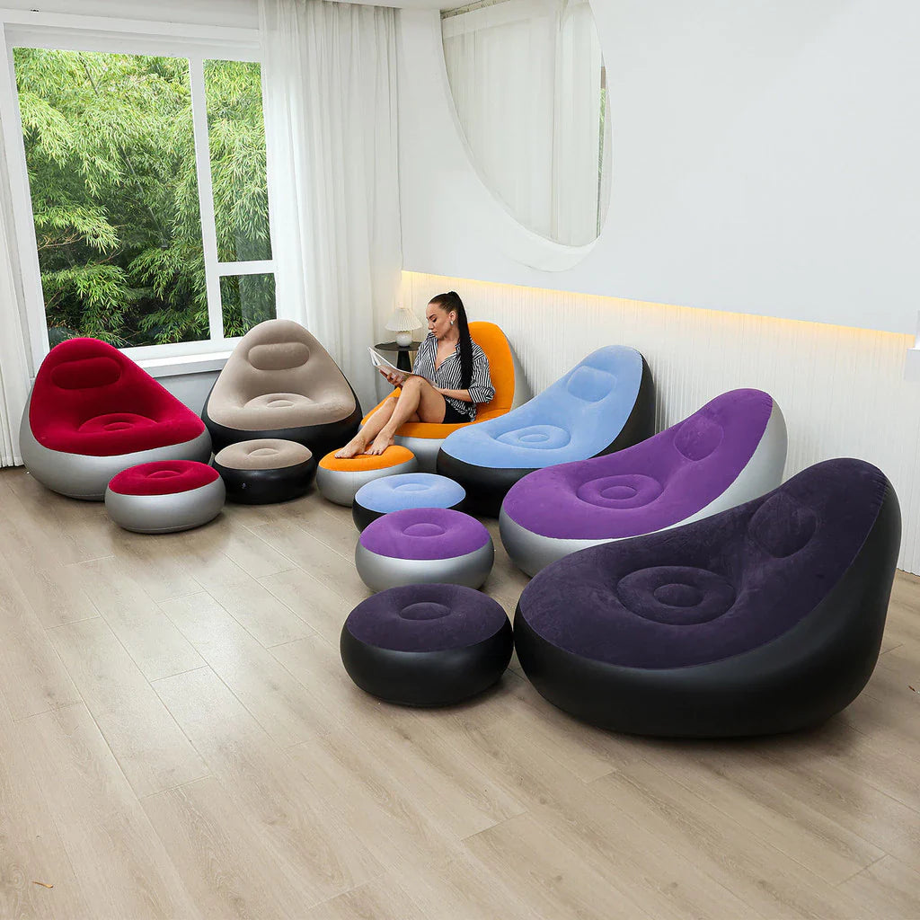 Inflatable Lounge Chair with Foot Stool
