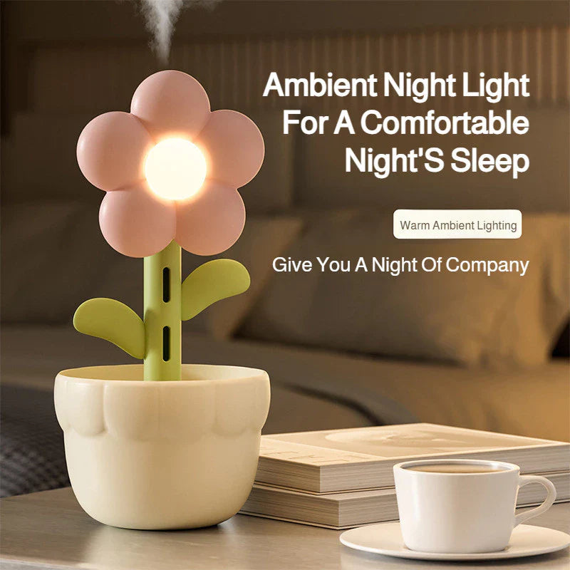 2-in-1 Flower Humidifier Night Light