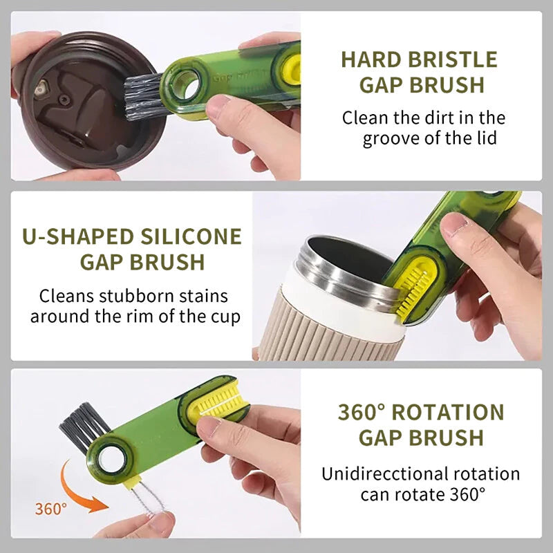 3-in-1 U-Shaped Cup Brush Bottle Cap Cleaner