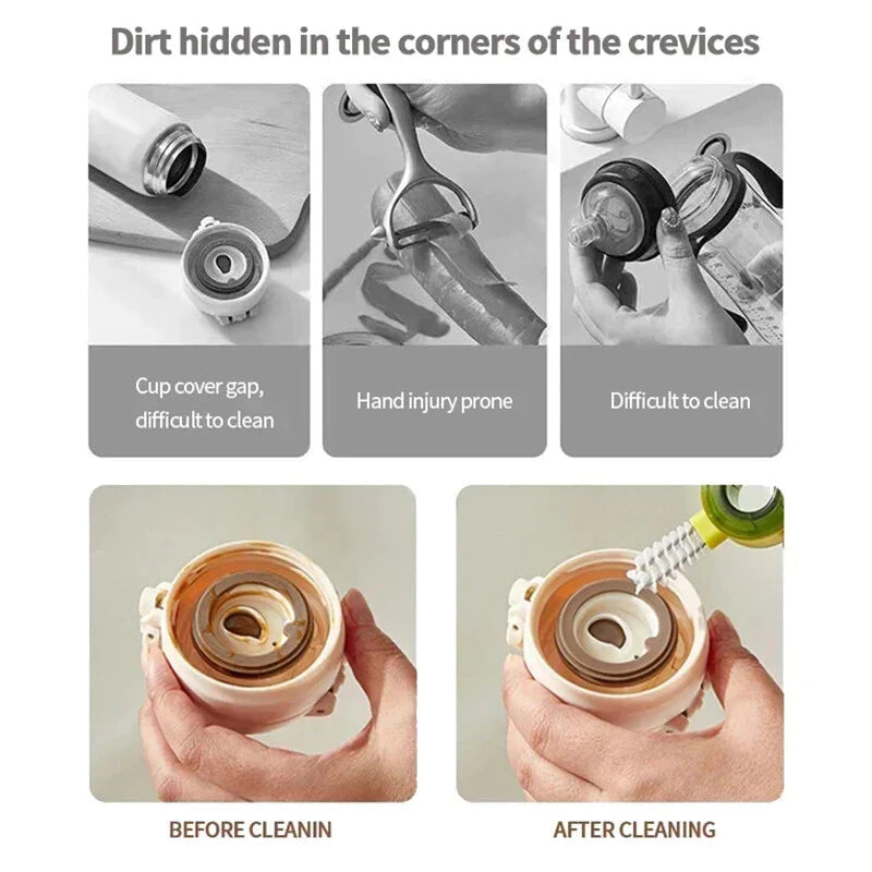 3-in-1 U-Shaped Cup Brush Bottle Cap Cleaner