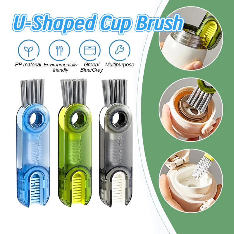 3-in-1 U-Shaped Cup Brush Bottle Cap Cleaner