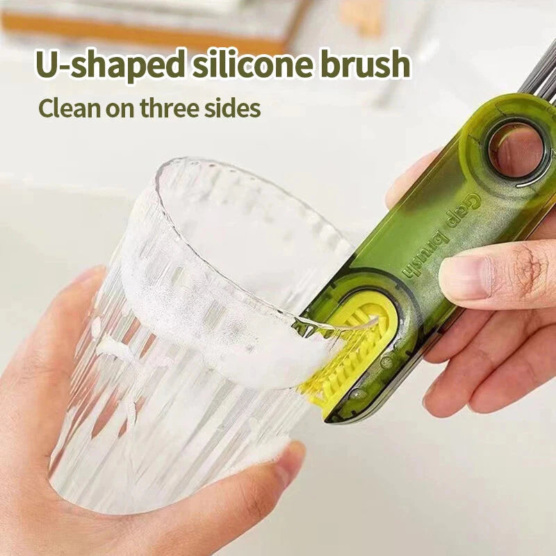 3-in-1 U-Shaped Cup Brush Bottle Cap Cleaner