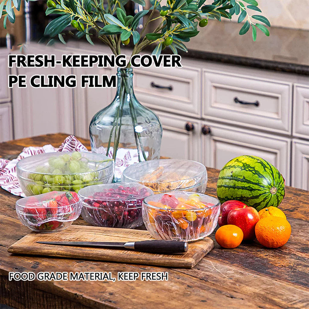 100Pcs Disposable Plastic Food Cover