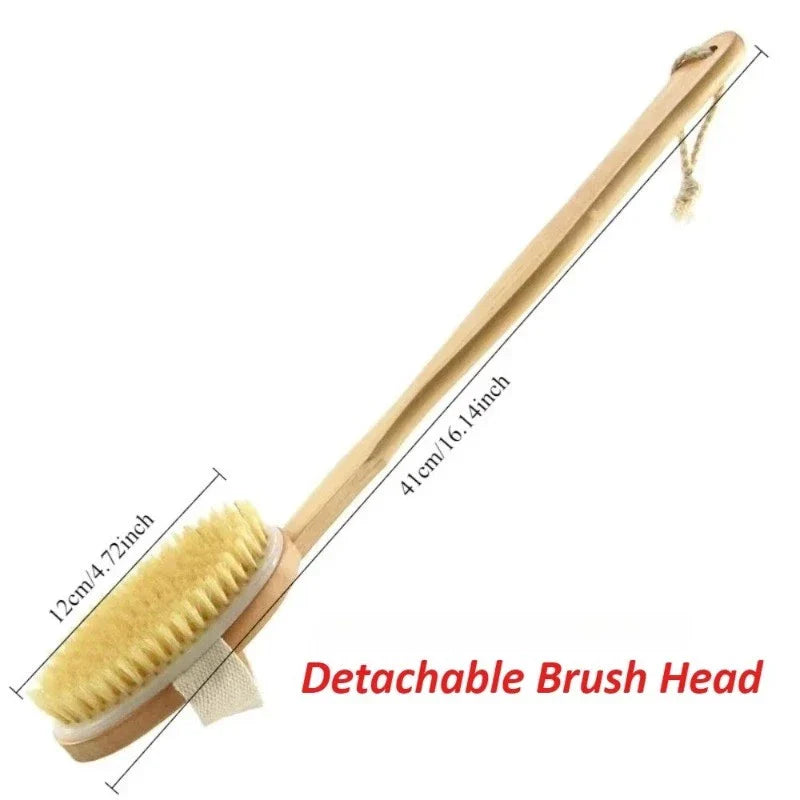 Long Wooden Handle Body Dry Brush