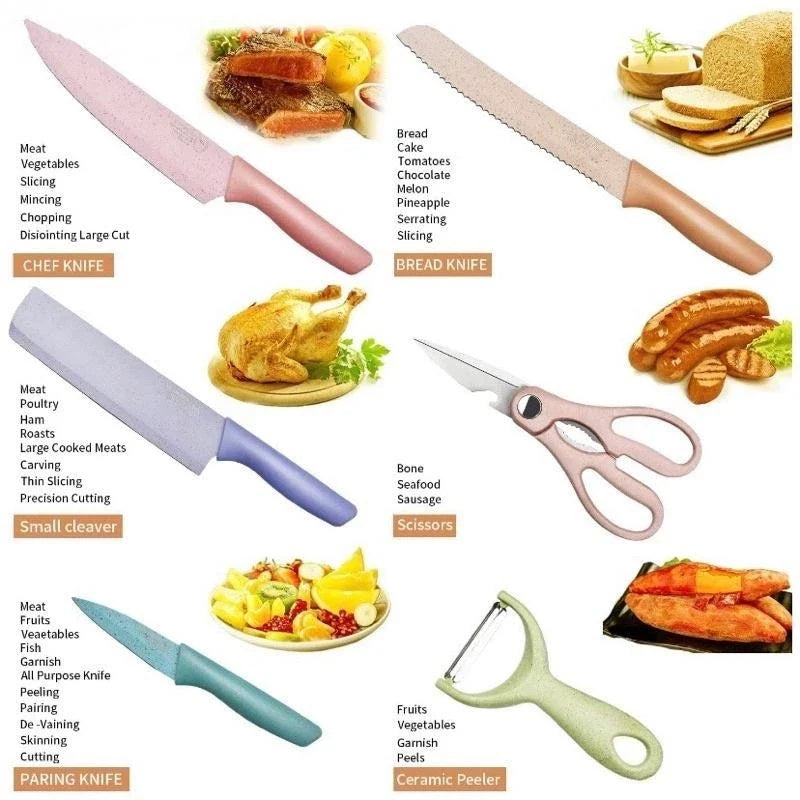 6 Pieces Kitchen Knife Set