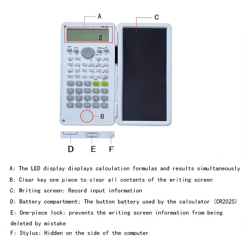 DS-869 Scientific Calculator with Writing Pad